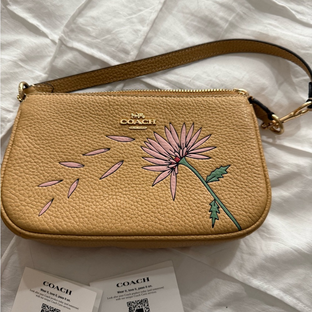 New Coach CU406 Nolita 19 leather purse with flower